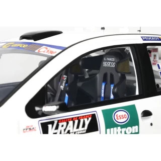 PEUGEOT 206 WRC WHITE TOUR DE CORSE 1999 G. Panizzi / H. Panizzi OttO mobile 1:12 Resinemodell (Türen, Motorhaube... nicht zu öffnen!)